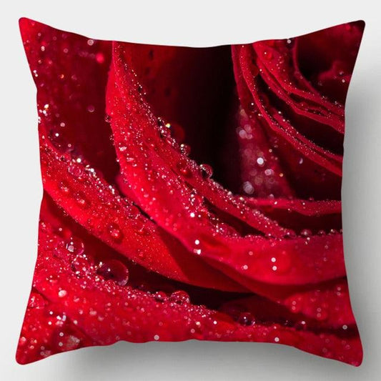 Valentines Day Red Heart And Flowers Pillow Cover Decorative Cushion Case Home Decor Sofa Couch Bedroom Car Flower Pillow Covers Love Pillow Covers Decorative Linen Square Throw Pillow Covers Couple Cushion Cases Home Decor for Sofa Bedroom Car 45x45cm